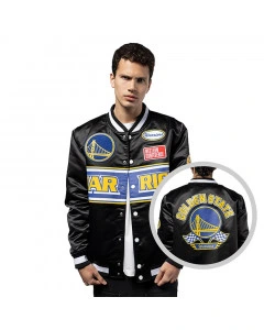 Golden State Warriors New Era Rally Drive Bomber Jacket