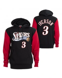 Allen Iverson 3 Philadelphia 76ers 2001 Mitchell and Ness Fashion Fleece duks sa kapuljačom