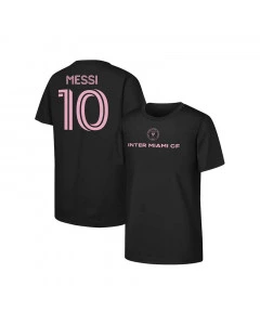 Lionel Messi Inter Miami CF Name and Number Black T-Shirt per bambini