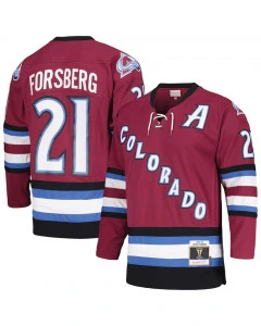 Peter Forsberg Colorado Avalanche 2001-02 Mitchell and Ness Blue Line Dark Alternate dres 