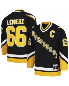 Mario Lemieux Pittsburgh Penguins 1992-93 Mitchell and Ness Blue Line Dark Jersey