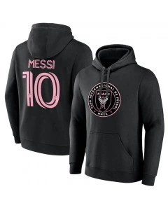 Lionel Messi Inter Miami CF Authentic Stack Black duks sa kapuljačom