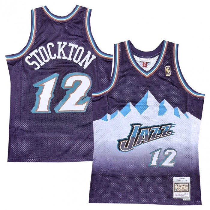 John Stockton 12 Utah Jazz 1996-97 Mitchell & Ness Swingman maglia