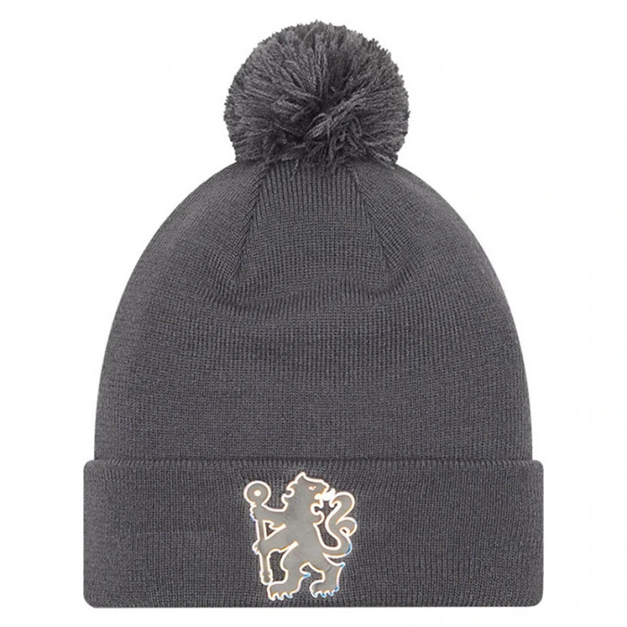 Chelsea New Era Iridescent Grey Bobble Beanie