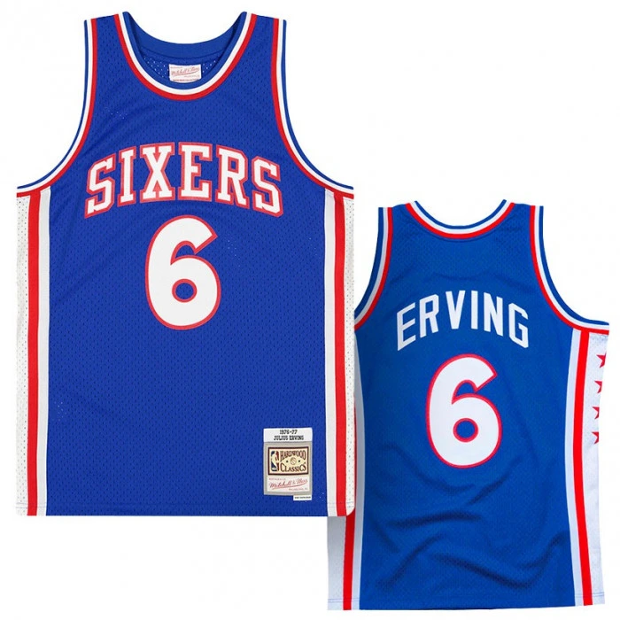 Julius Erving 6 Philadelphia 76ers 1976-77 Mitchell & Ness Swingman Jersey