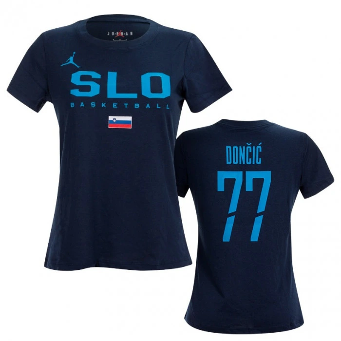 Slovenia Jordan KZS Practice T-Shirt da donna Dončić 77