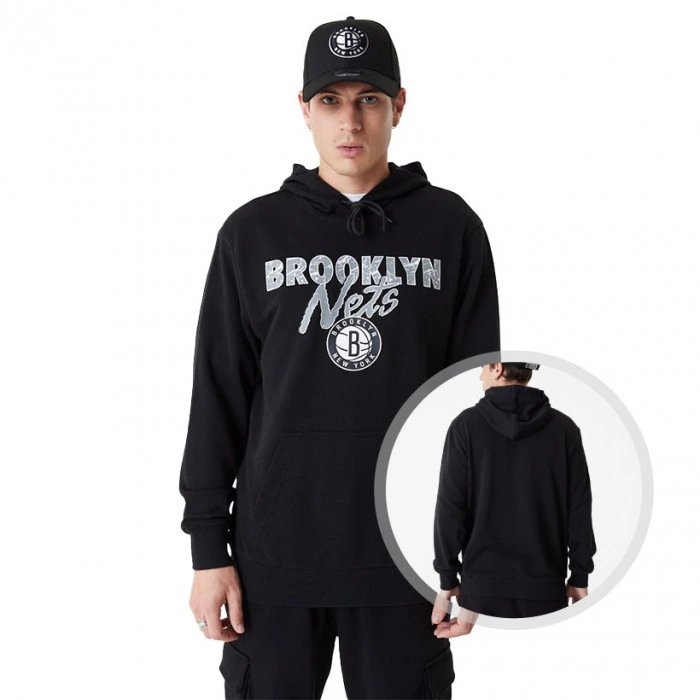 Brooklyn Nets New Era Team Script Kapuzenpullover Hoody