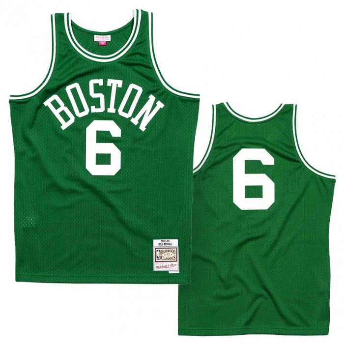 Bill Russell 6 Boston Celtics 1962 63 Mitchell and Ness Swingman Road Jersey