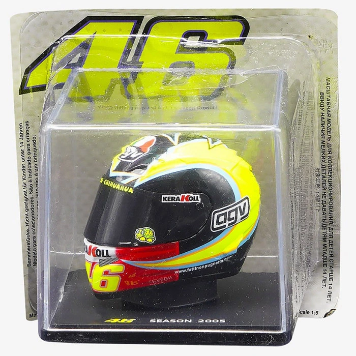 Valentino Rossi VR46 Season 2005 AGV Mini Helmet 1:5