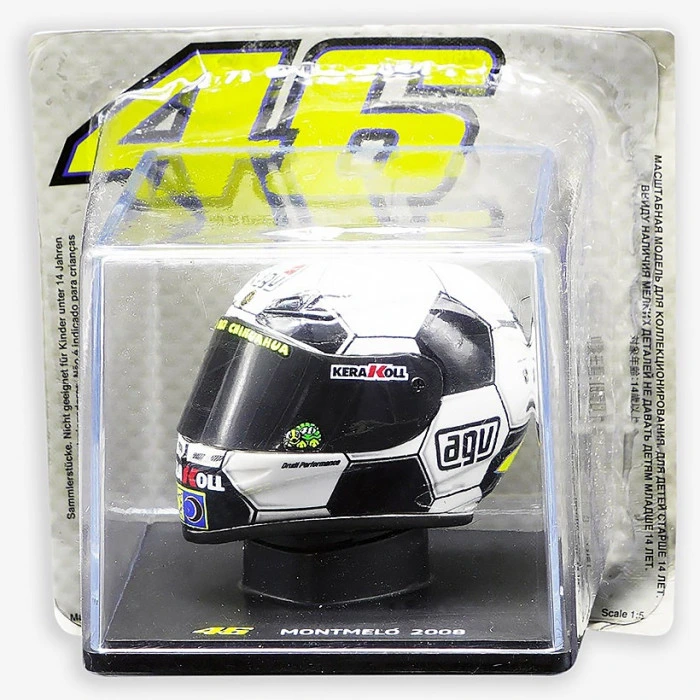 Valentino Rossi VR46 Catalonia 2008 AGV Mini Helms 1:5