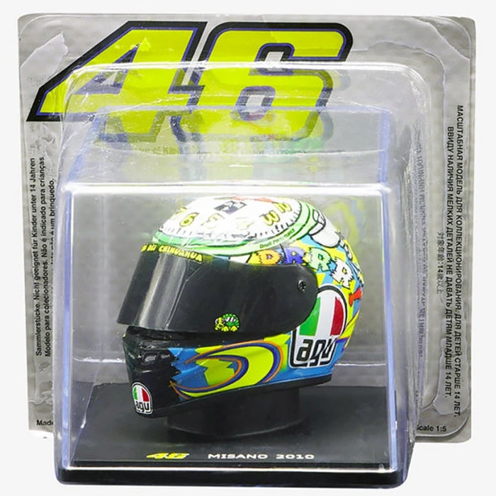 Valentino Rossi VR46 Misano 2010 AGV Mini Helms 1:5