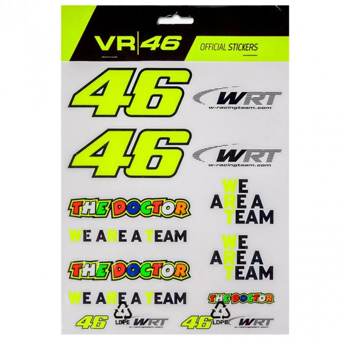 Valentino Rossi VR46 WRT Large Sticker Set nalepke