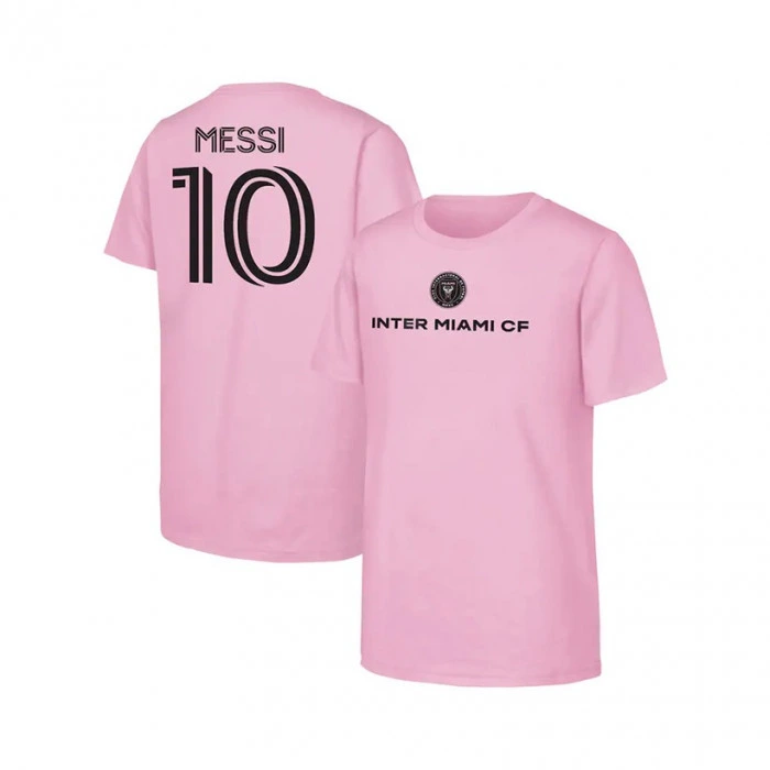 Lionel Messi Inter Miami CF Name and Number Pink Kinder T-Shirt